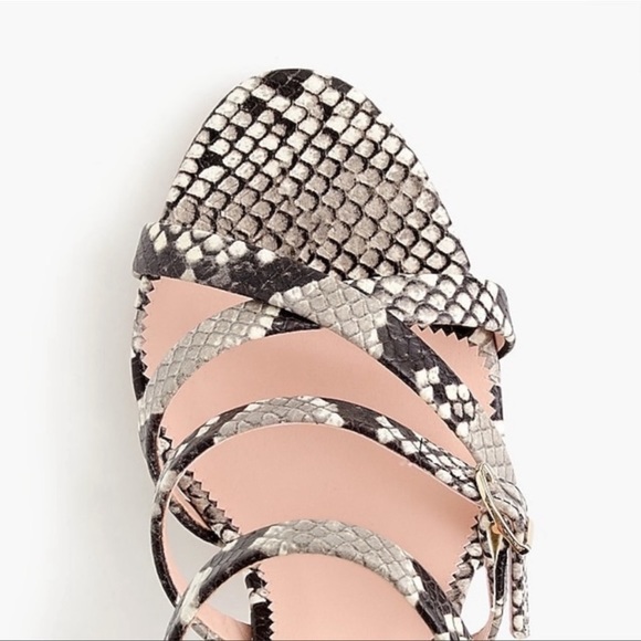 NEW J. Crew Stella Strappy Snake Sandals High Heel 10 - Picture 2 of 16